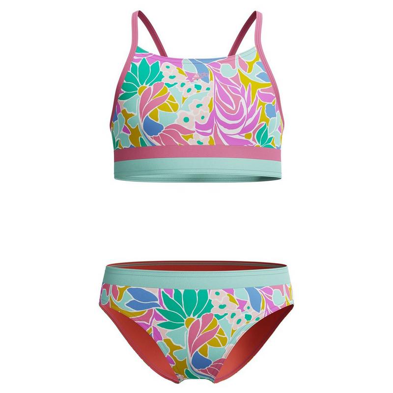 Speedo Bikini deux pi&egrave;ces imprim&eacute; &agrave; blocs pour filles juniors [7-16]