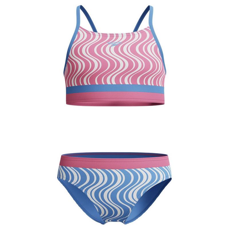 Speedo Bikini deux pi&egrave;ces imprim&eacute; &agrave; blocs pour filles juniors [7-16]