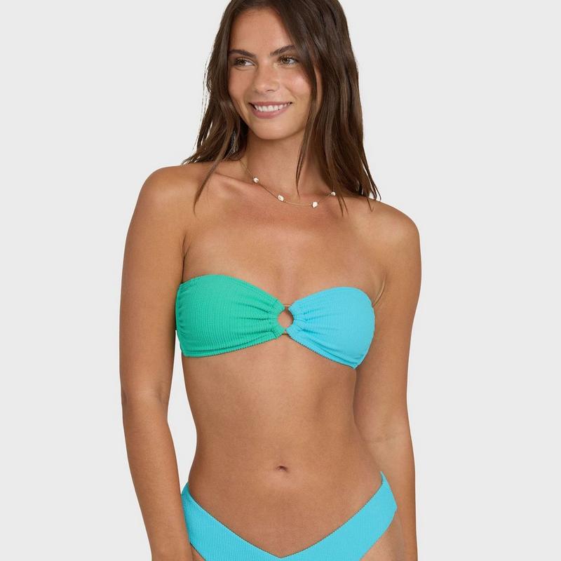 Billabong Haut de bikini bandeau &agrave; blocs de couleur Rio Sunrays pour femmes
