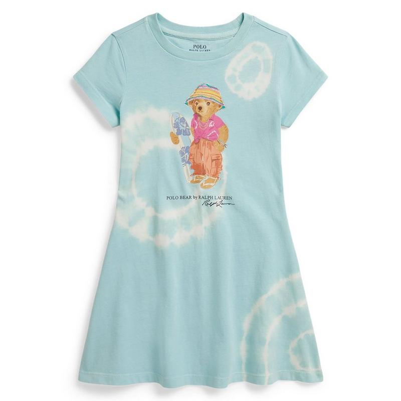 Polo Ralph Lauren Robe en jersey de coton tie-dye Polo Bear pour filles [2-6X]