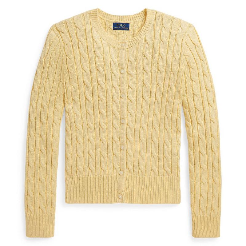 Polo Ralph Lauren Cardigan en tricot torsad&eacute; avec fils de ton m&eacute;tallique pour filles juniors [7-16]