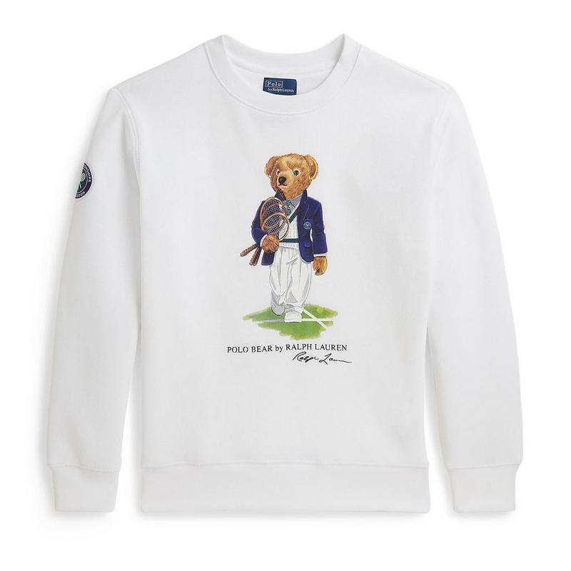 Polo Ralph Lauren Chandail en molleton Wimbledon Polo Bear pour gar&ccedil;ons juniors [8-20]