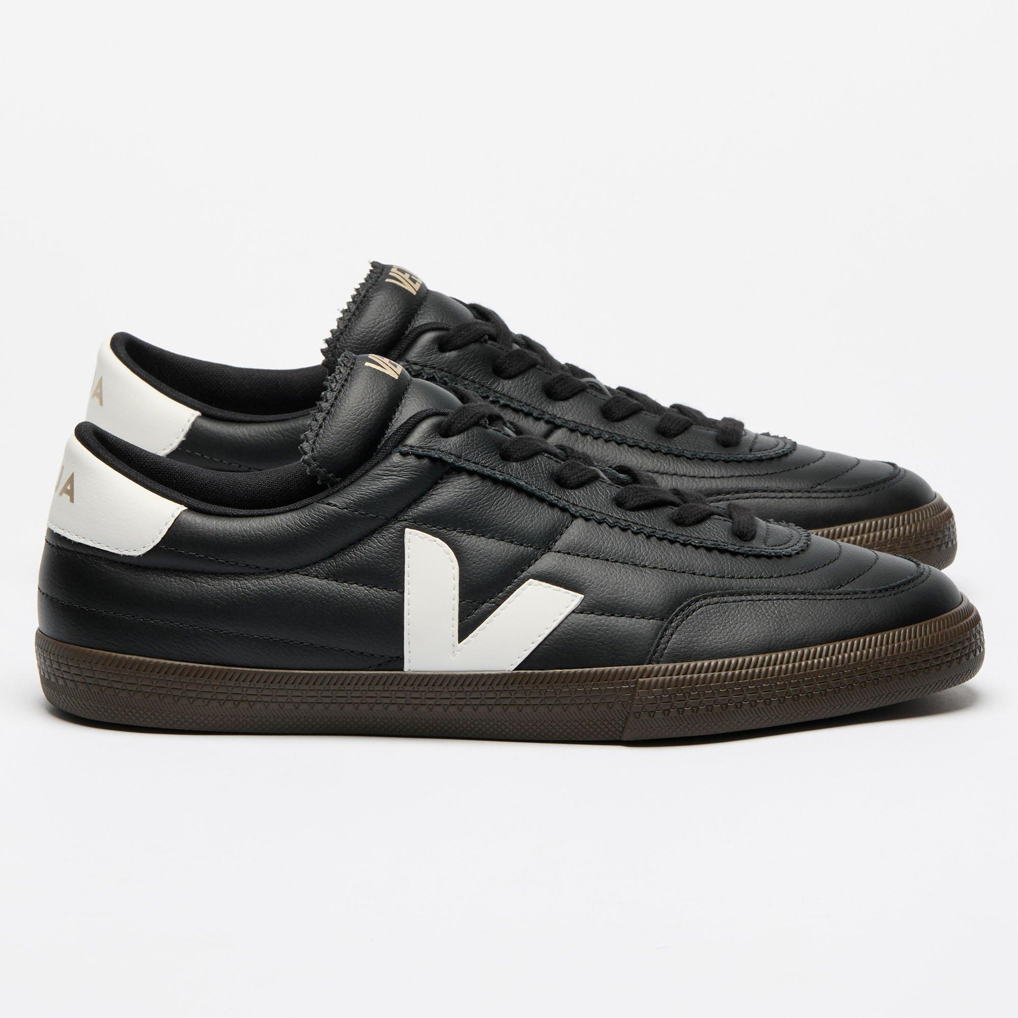 Veja | Unisex Panenka Leather Sneakers, Black White, Size 40