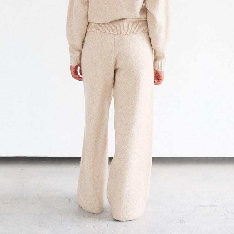 Brunette The Label Pantalon large tricot&eacute; pour femmes