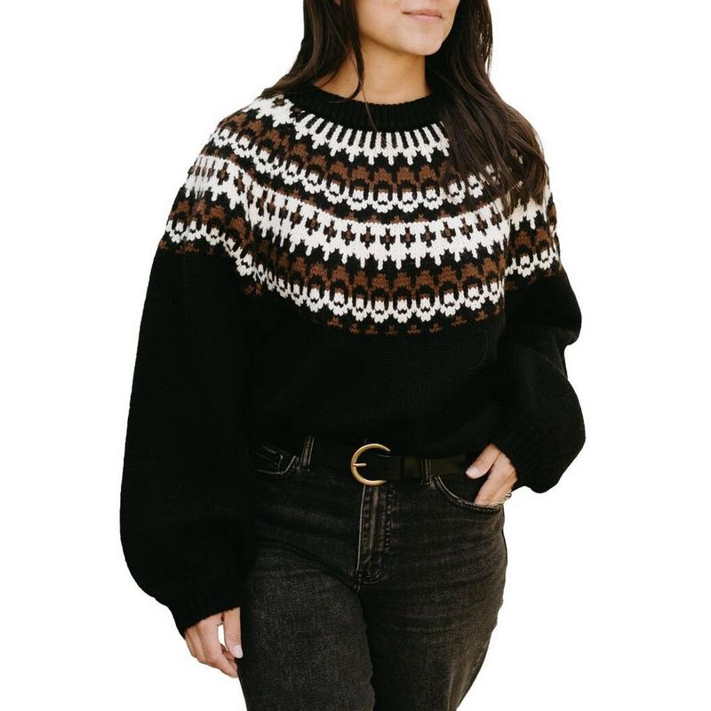 Brunette The Label Chandail en jacquard Fair Isle pour femmes