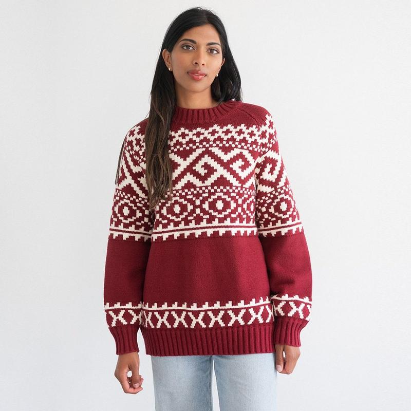 Brunette The Label Chandail en tricot Fair Isle pour femmes