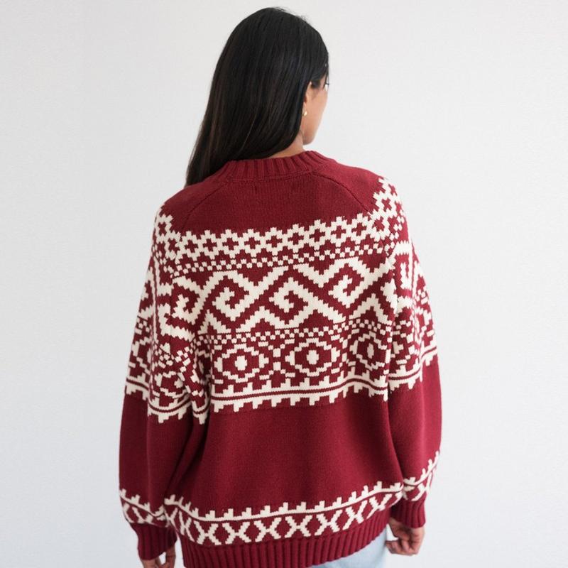 Brunette The Label Chandail en tricot Fair Isle pour femmes