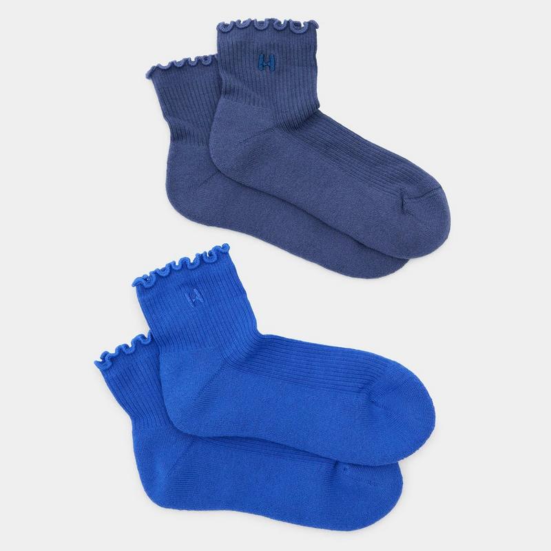 Halfdays Chaussettes &agrave; volants pour femmes (paquet de 2)
