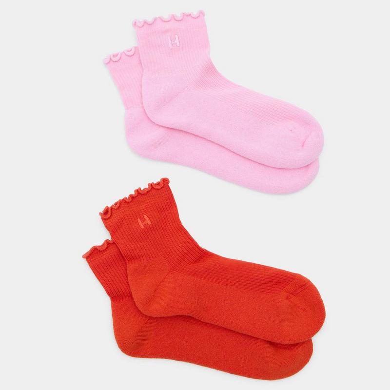 Halfdays Chaussettes &agrave; volants pour femmes (paquet de 2)