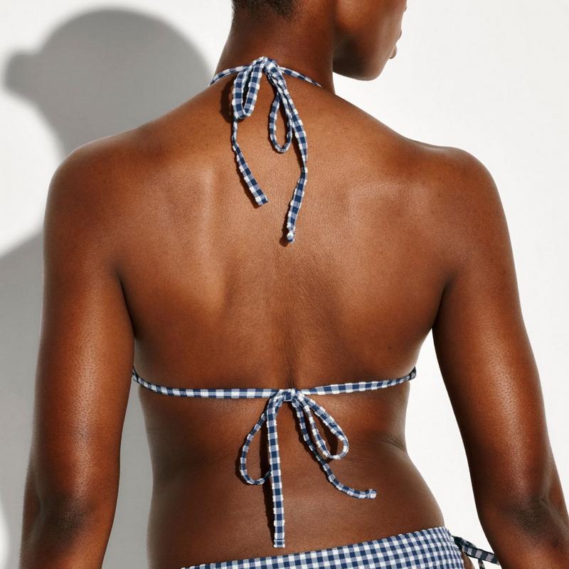 Knix Haut de bikini &agrave; cordons en seersucker Sculpt pour femmes