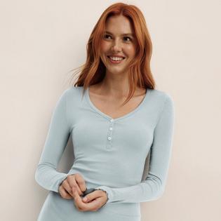 Knix Haut Henley &agrave; manches longues en Modal c&ocirc;tel&eacute; pour femmes
