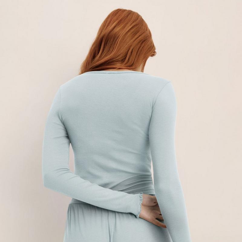 Knix Haut Henley &agrave; manches longues en Modal c&ocirc;tel&eacute; pour femmes