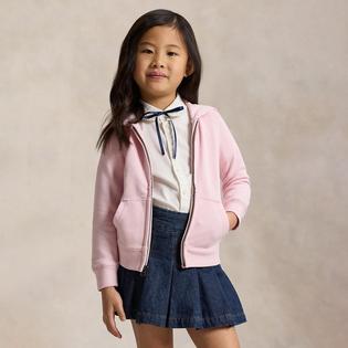 Polo Ralph Lauren Chandail &agrave; capuchon avec glissi&egrave;re en tissu bouclette pour filles [2-6X]