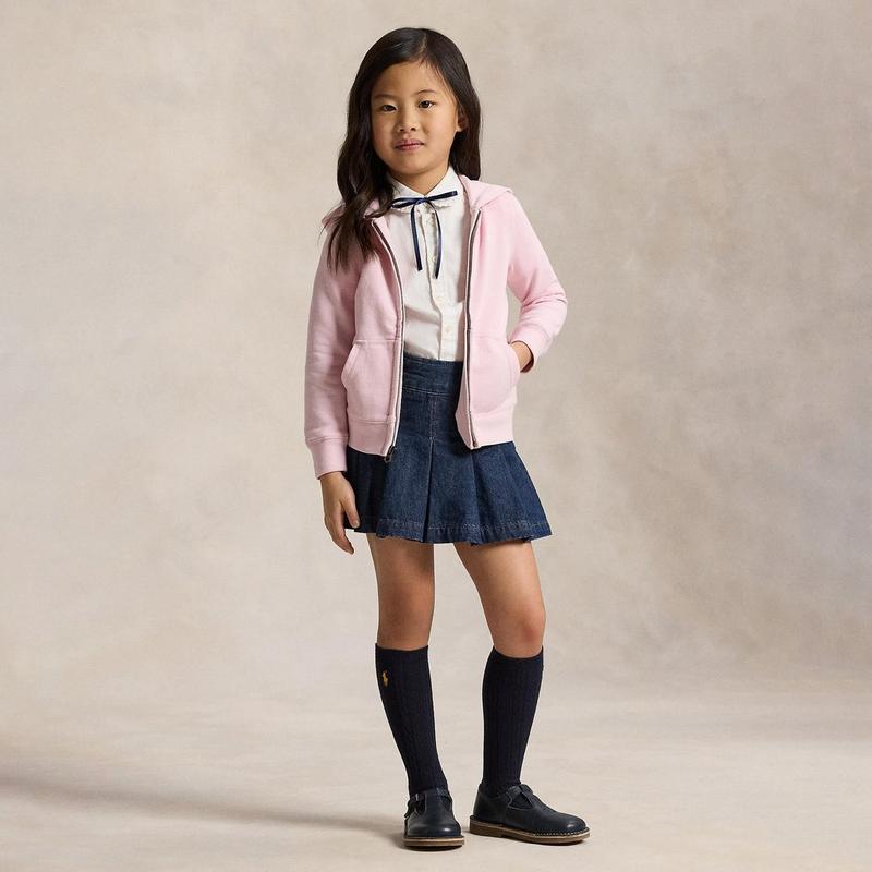 Polo Ralph Lauren Chandail &agrave; capuchon avec glissi&egrave;re en tissu bouclette pour filles [2-6X]