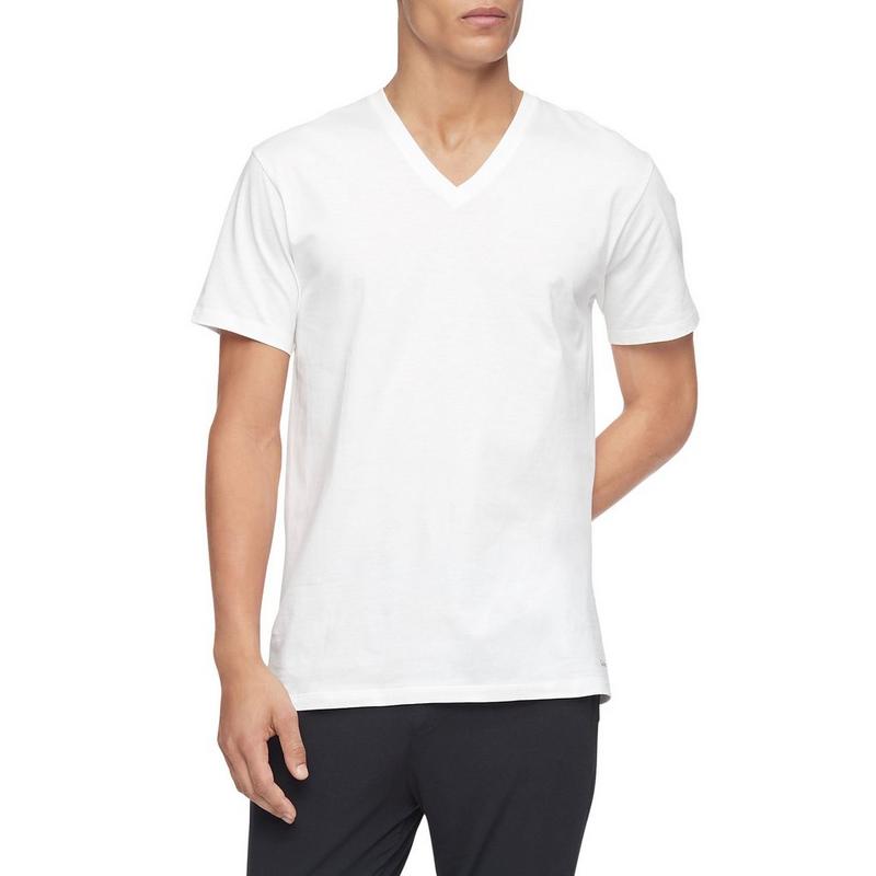 Calvin Klein T-shirt &agrave; col en V &agrave; coupe classique pour hommes (paquet de 3)