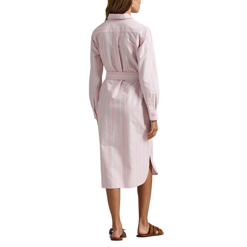 Polo Ralph Lauren Robe-chemise ray&eacute;e en coton Oxford avec ceinture pour femmes