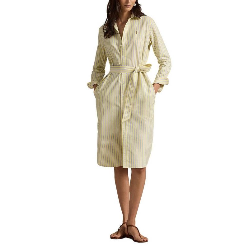 Polo Ralph Lauren Robe-chemise ray&eacute;e en coton Oxford avec ceinture pour femmes