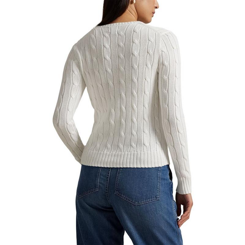 Polo Ralph Lauren Chandail en tricot de coton torsad&eacute; &agrave; col rond pour femmes