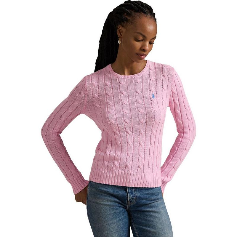 Polo Ralph Lauren Chandail en tricot de coton torsad&eacute; &agrave; col rond pour femmes
