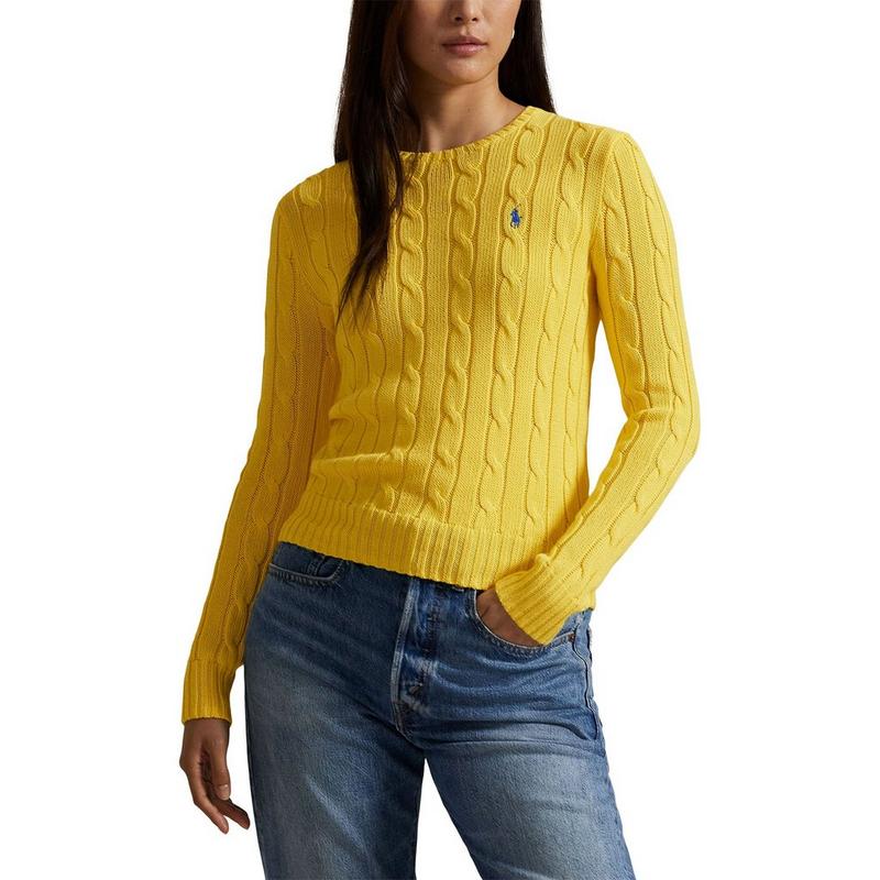 Polo Ralph Lauren Chandail en tricot de coton torsad&eacute; &agrave; col rond pour femmes