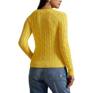 Polo Ralph Lauren Chandail en tricot de coton torsad&eacute; &agrave; col rond pour femmes