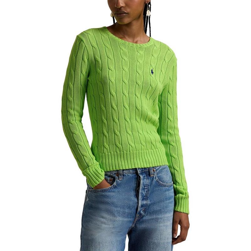 Polo Ralph Lauren Chandail en tricot de coton torsad&eacute; &agrave; col rond pour femmes