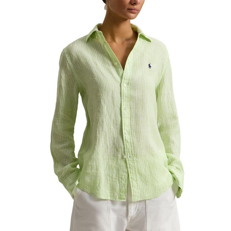 Polo Ralph Lauren Chemise en lin ray&eacute;e &agrave; coupe classique pour femmes
