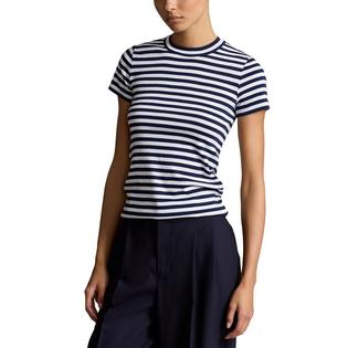 Polo Ralph Lauren Women's Striped Ribbed Cotton Crew Neck T-Shirt