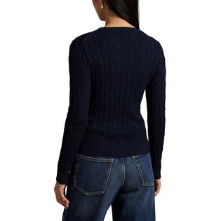 Polo Ralph Lauren Chandail en tricot de coton torsad&eacute; &agrave; col rond pour femmes