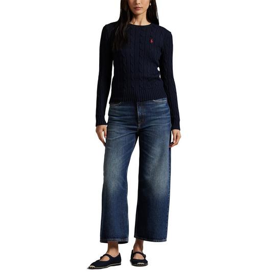 Women's Cable Knit Cotton Crew Neck Sweater | Sporting Life Online