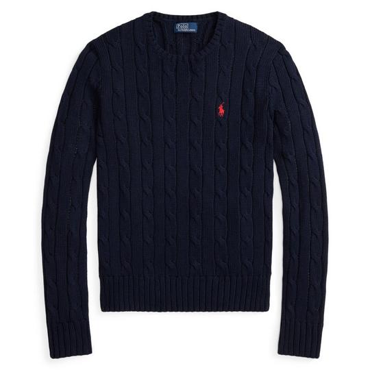 Women's Cable Knit Cotton Crew Neck Sweater | Sporting Life Online