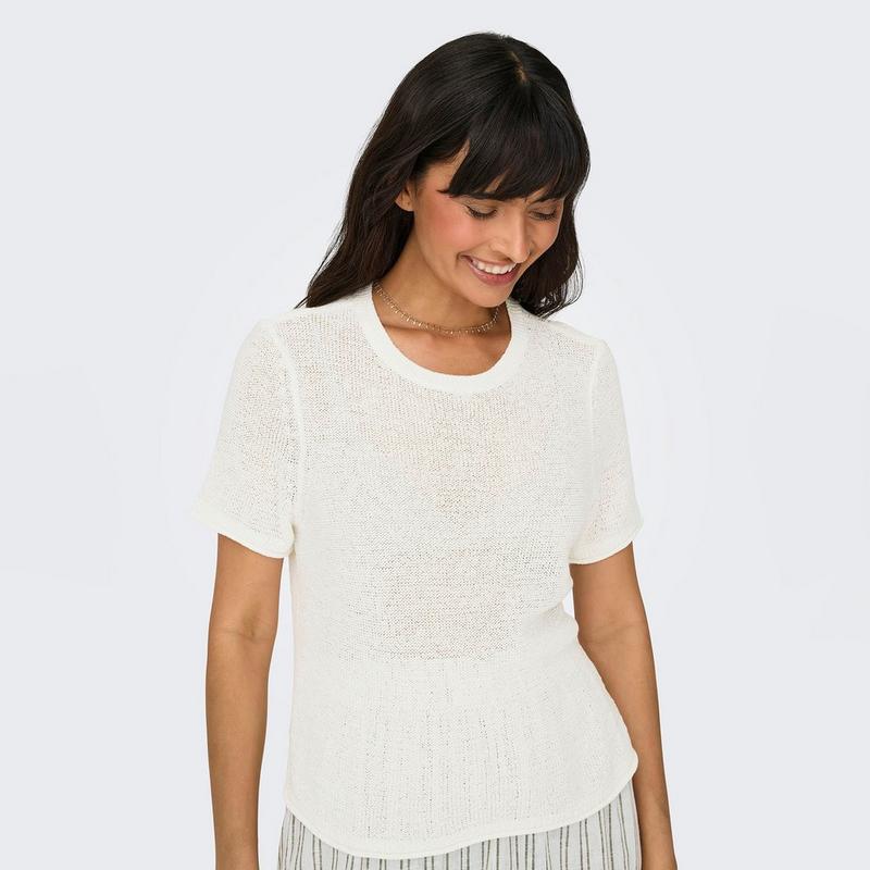 Only Haut en tricot &agrave; manches courtes Sunny pour femmes
