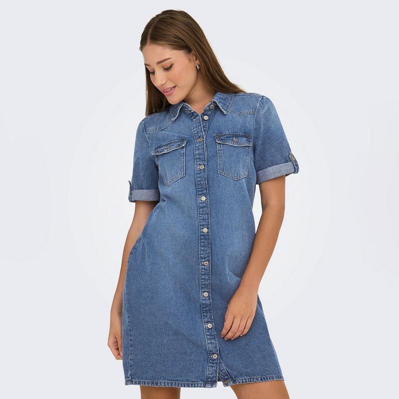 Only Robe courte en denim Lisa pour femmes