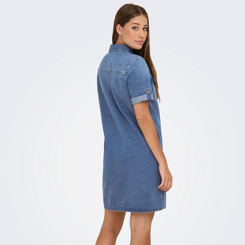 Only Robe courte en denim Lisa pour femmes