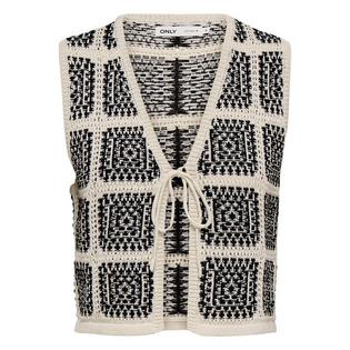 Only Gilet en crochet &agrave; cordon Loa pour femmes