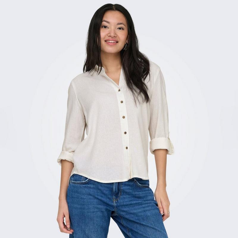 Only Chemise en m&eacute;lange de lin Goa pour femmes