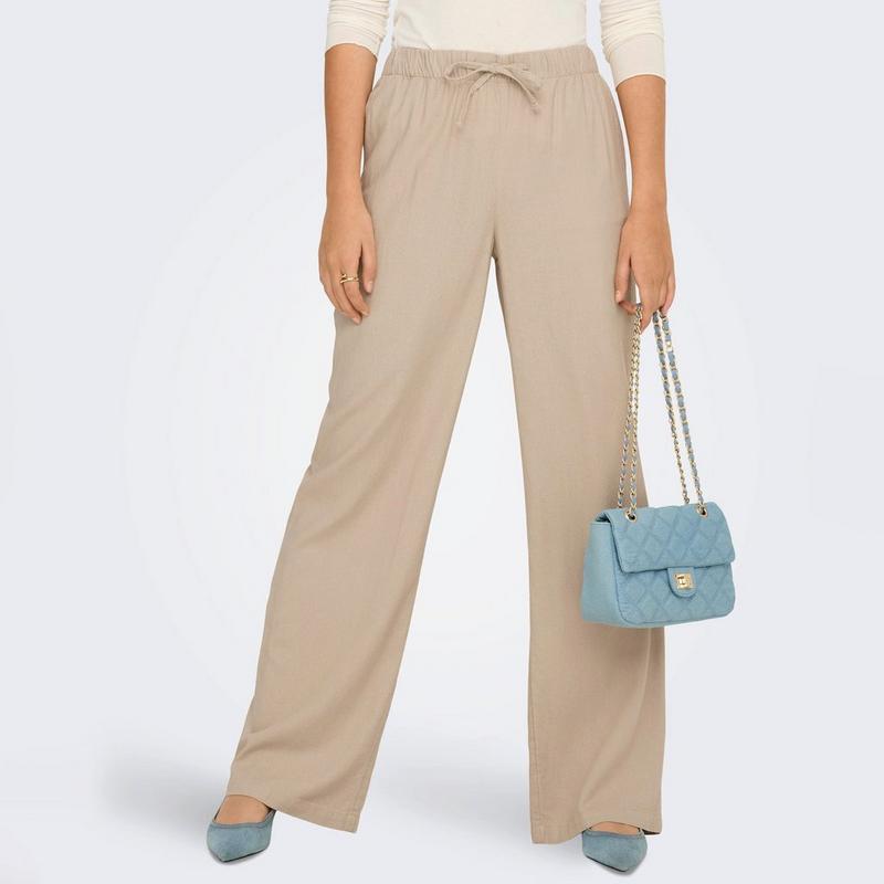 Only Pantalon en m&eacute;lange de lin Goa &agrave; coupe droite pour femmes