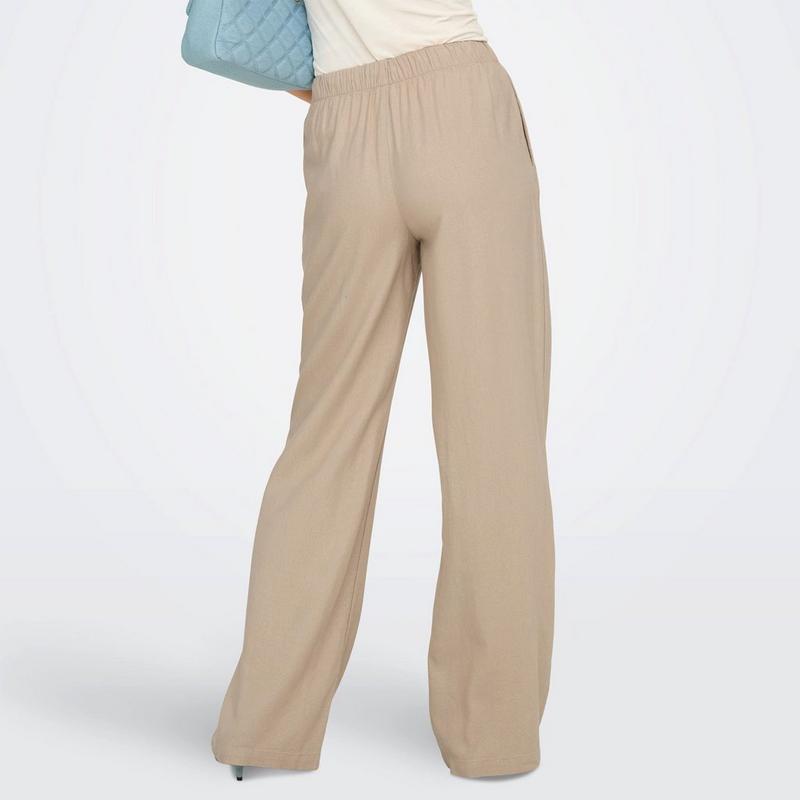 Only Pantalon en m&eacute;lange de lin Goa &agrave; coupe droite pour femmes