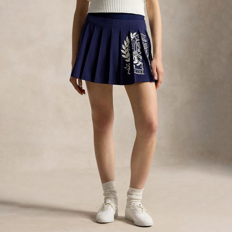 Polo Ralph Lauren Jupe-short pliss&eacute;e performance avec logo Wimbledon pour femmes