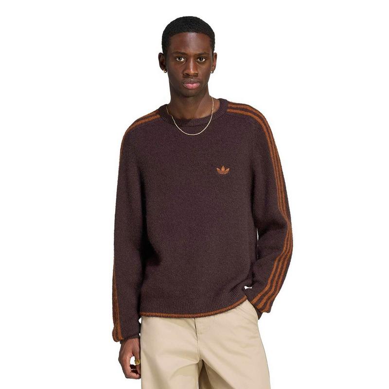 adidas Originals Men's 3-Stripes Fluffy Knit Crew Sweater