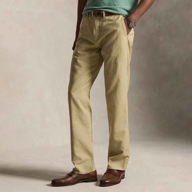 Polo Ralph Lauren Pantalon en lin et coton Bedford &agrave; coupe classique de 30 po pour hommes