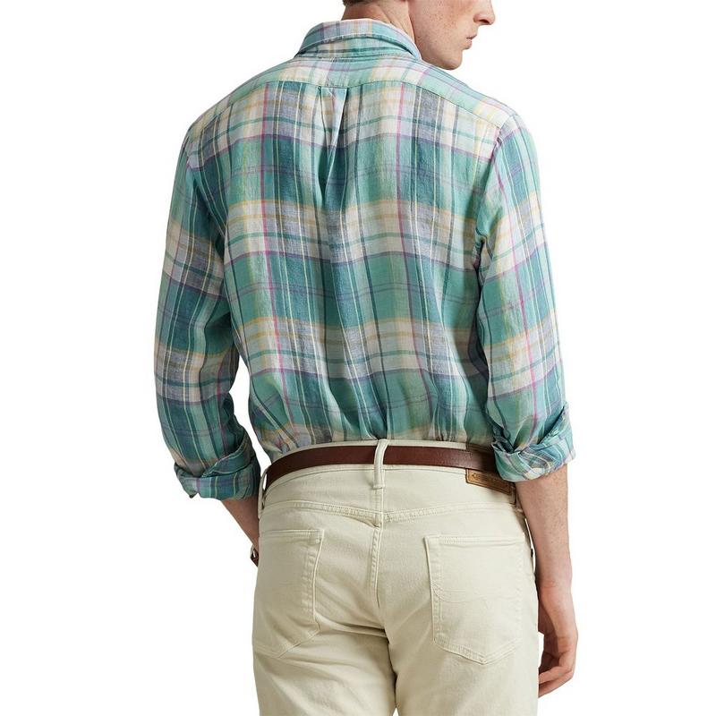 Polo Ralph Lauren Chemise ajust&eacute;e en lin &agrave; carreaux pour hommes