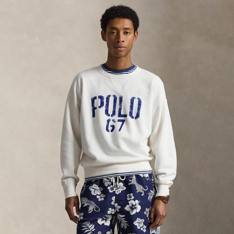 Polo Ralph Lauren Chandail &agrave; coupe Vintage en molleton imprim&eacute; pour hommes