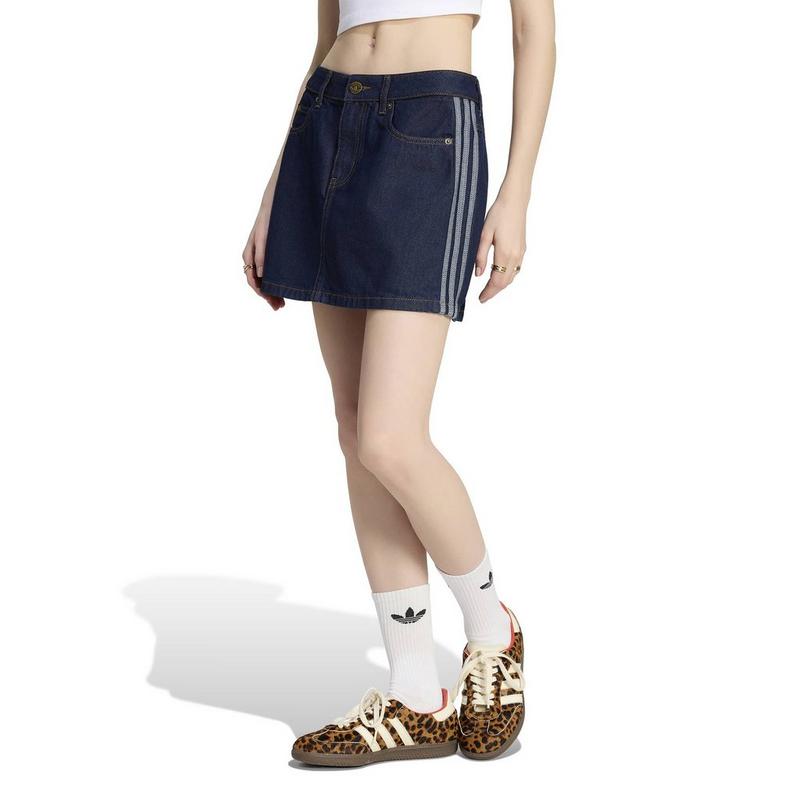 adidas Originals Jupe en denim &agrave; taille mi-haute pour femmes