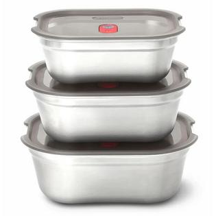 BLACK+BLUM Ensemble de contenants alimentaires en acier (3 unit&eacute;s - P/M/G)