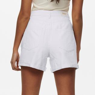 Only Short en denim &agrave; taille haute Vega pour femmes