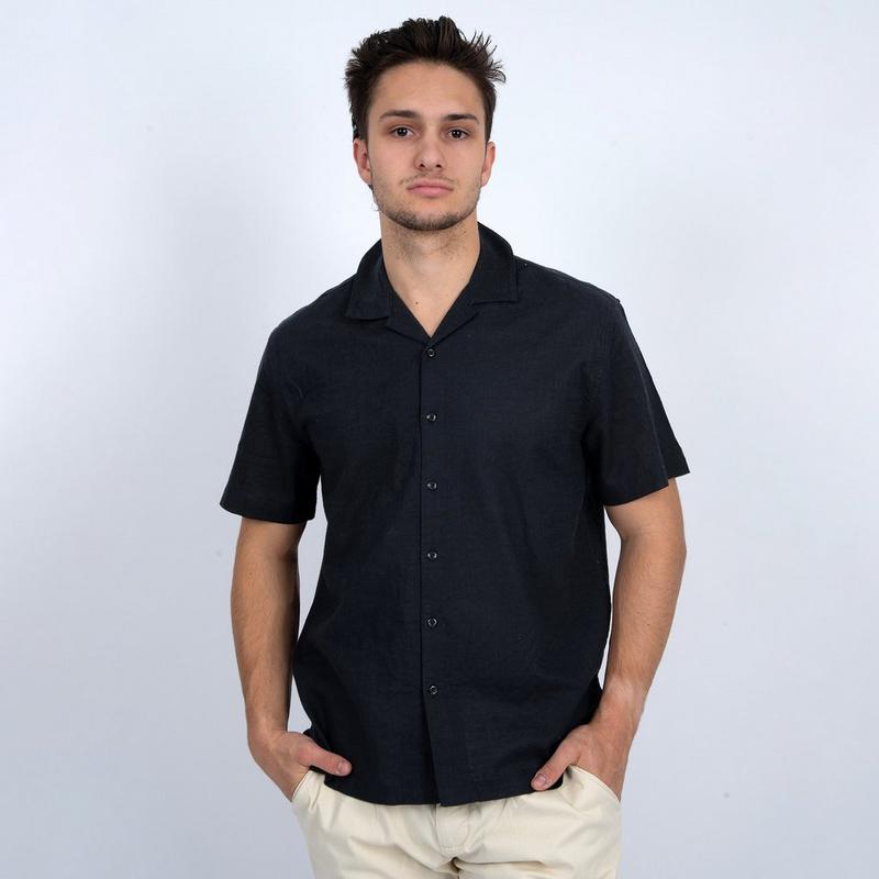 Oak & Ivy Chemise &agrave; manches courtes Camp en lin pour hommes