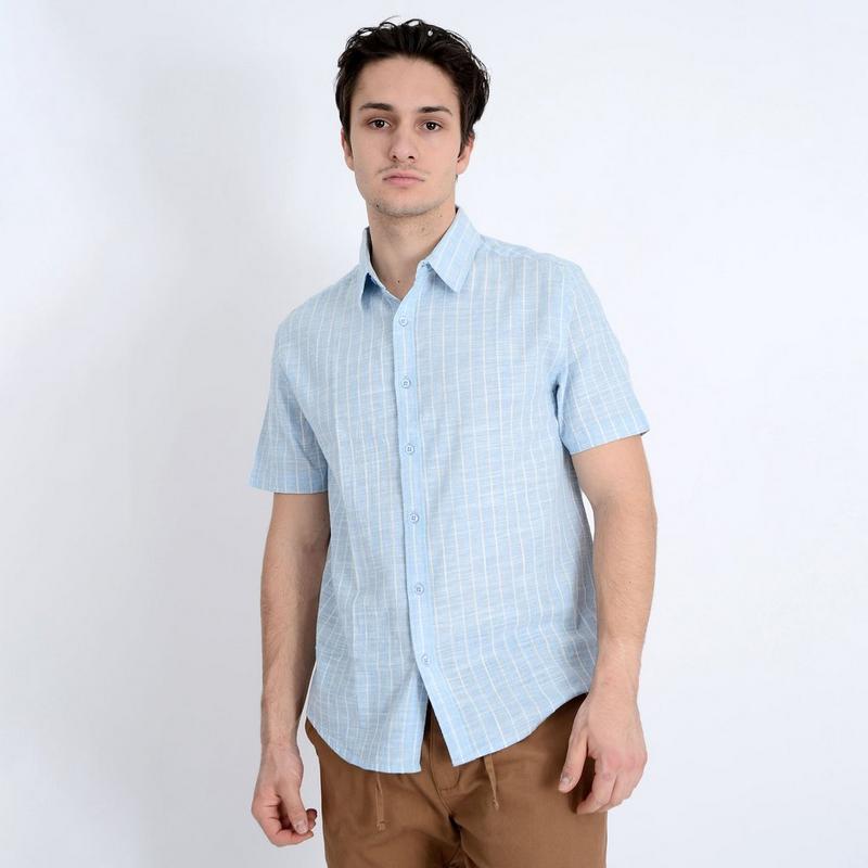 Oak & Ivy Chemise &agrave; manches courtes Camp en lin pour hommes