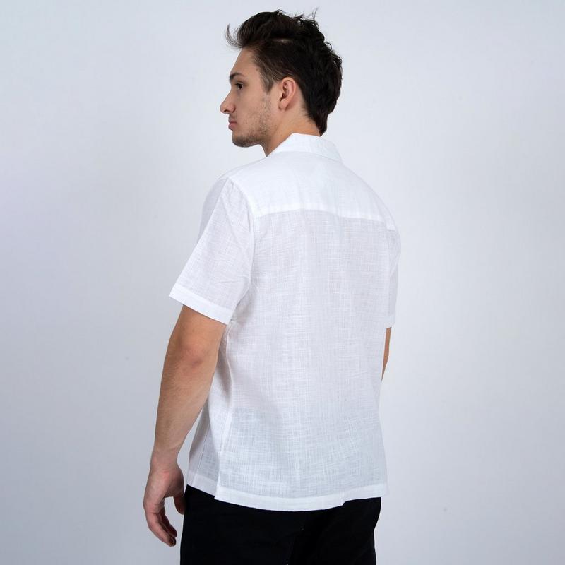 Oak & Ivy Chemise &agrave; manches courtes Camp en lin pour hommes