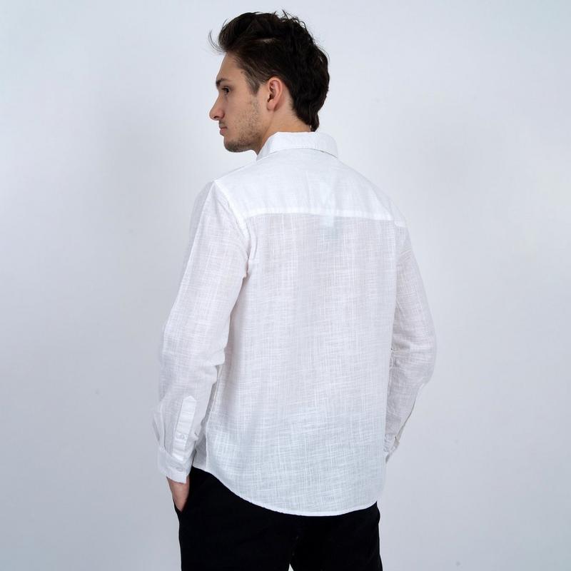 Oak & Ivy Chemise &agrave; manches longues en lin &agrave; coupe classique pour hommes